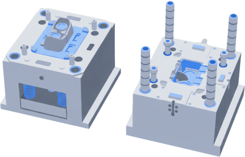 Dashboard overview of the EPTAHUB Tool Library for injection molding and extrusion project monitoring.