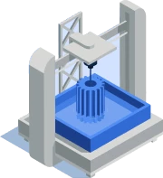 Peça de resina translúcida de alta precisão criada por meio de impressão 3D SLA, demonstrando qualidade profissional de prototipagem.