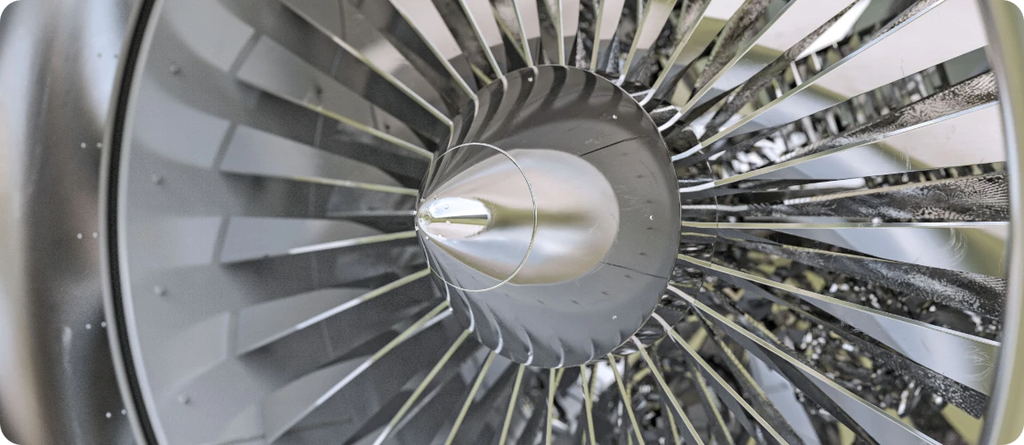 Aerospace and defense manufacturing on demand featuring precision engineered metal components for flight systems.