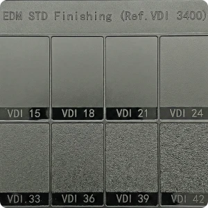 Kundenspezifische Oberflächenveredelungen für Spritzgussformen, von hochglänzend poliert bis hin zu matten und strukturierten Texturen