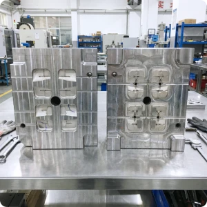 Industrial injection molding machine producing high-volume plastic parts with consistent quality