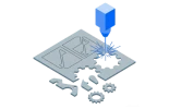 Precision flat patterns and material blanks laser-cut for rapid tooling and industrial mold preparation
