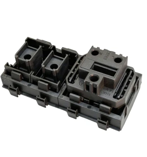 Technical SLS 3D printed part featuring complex geometries and lattice structures for design guideline reference