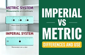 A visual comparison titled "Imperial vs Metric" that shows a metric ruler marked in clean centimeters alongside an Imperial ruler with its inch-based divisions, illustrating the core differences in the systems.