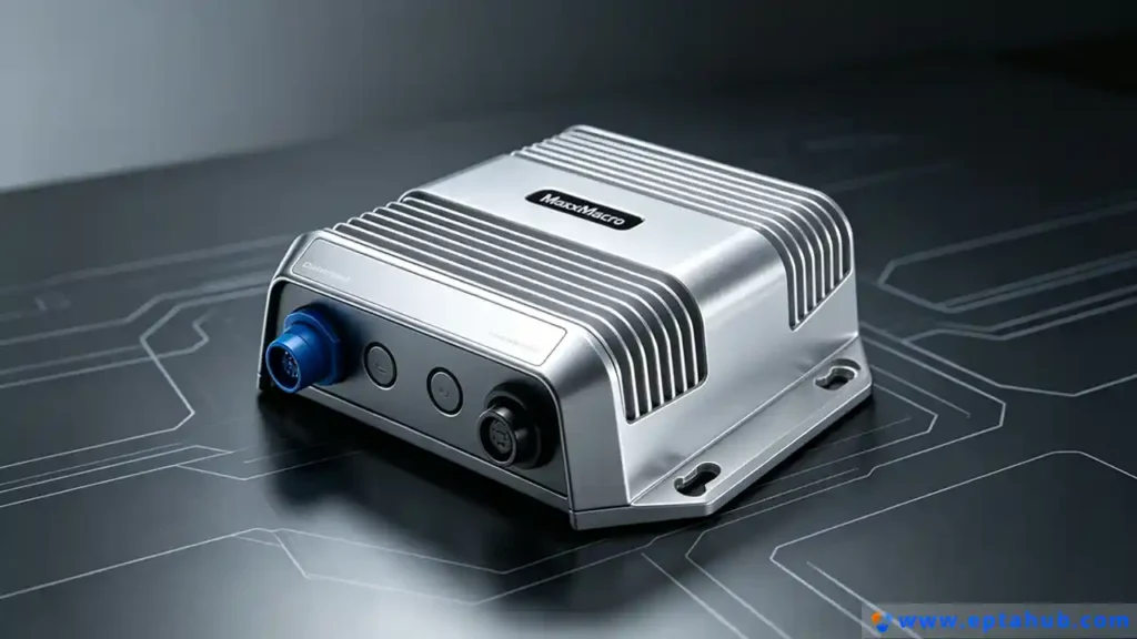 Image EPTAHUB d'un boîtier en aluminium usiné avec précision pour l'électronique, utilisant souvent de la résine époxy pour l'enrobage afin de protéger les composants internes des chocs et de l'humidité.